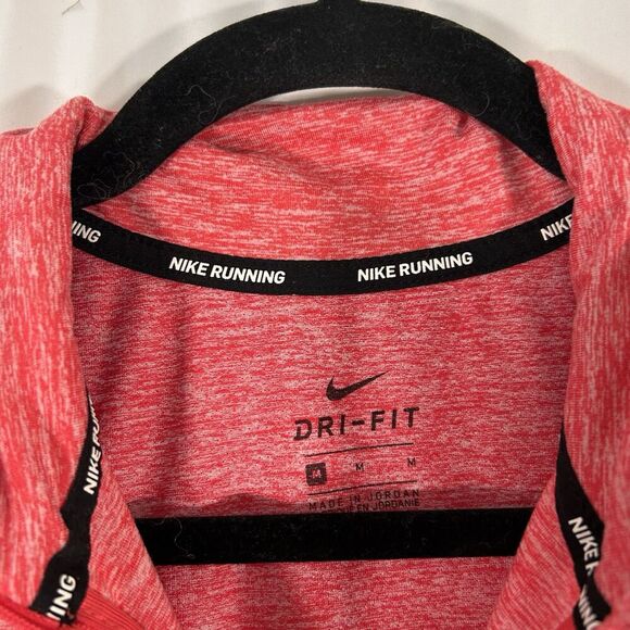 Nike Running Sweater Women's Medium Heathered Red 1/4 Zip Turtleneck Pullover - Picture 4 of 9